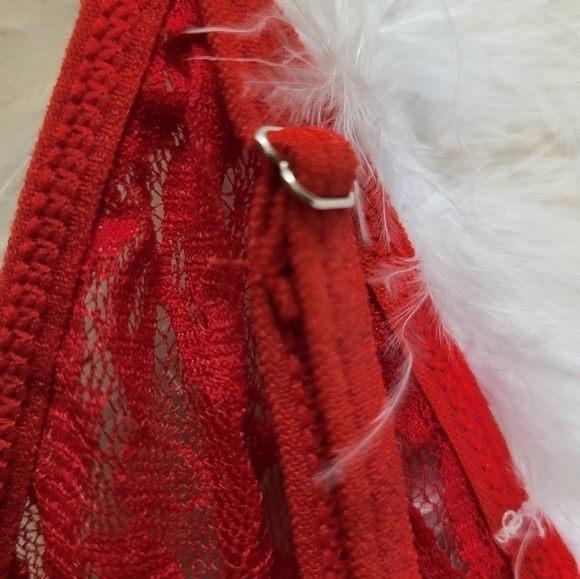 Avidlove small Santa Red dress lingerie no belt Mrs Claus babydoll red white - Picture 12 of 16